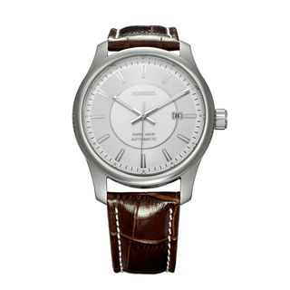 Jowissa Swiss Mens Nero Automatic Brown Leather Date Luminous Watch