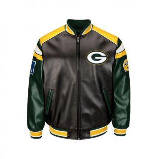 Officially Licensed NFL Faux Leather Varsity Jacket   Packers   7756792