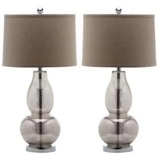 Safavieh Mercurio 28.5 in. Antique Silver Table Lamp with Wheat Shade (2 Set) LIT4155D SET2