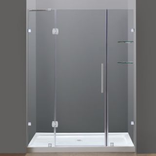 Completely 77.5 x 60 Pivot Frameless Hinged Shower Door with Base by