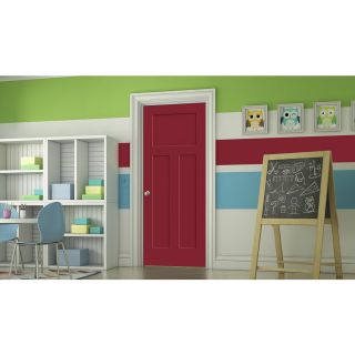 ReliaBilt Barn Red Prehung Solid Core 3 Panel Craftsman Interior Door (Common 36 in x 80 in; Actual 37.562 in x 81.688 in)