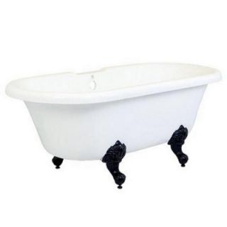 Aqua Eden 5.6 ft. Acrylic Oil Rubbed Bronze Claw Foot Double Ended Tub in White HVTDS672924H5