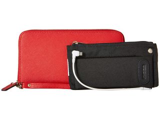 Mighty Purse Saffiano Leather Charging Wallet Red