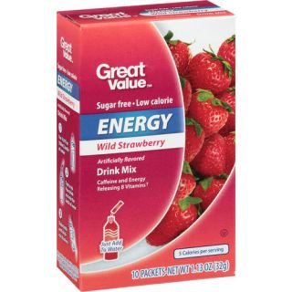 Great Value Wild Strawberry Drink Mix, 10 Ct