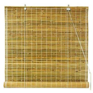 Burnt Bamboo Roll Up Blinds in Natural (48 in. Wide)