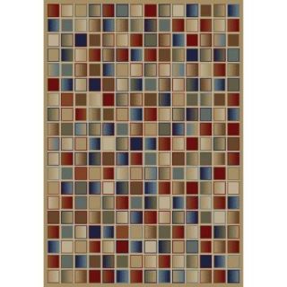 Concord Global Trading Jewel Checkboard Gold 7 ft. 10 in. x 9 ft. 10 in. Area Rug 41717
