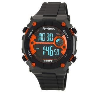 Armitron Men’s Digital Black Strap with Orange Accent Sport Watch