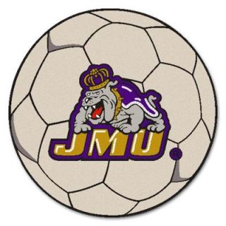 FANMATS NCAA James Madison University Cream 2 ft. 3 in. x 2 ft. 3 in. Round Accent Rug 964