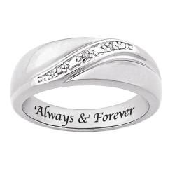 Sterling Silver Diamond Accent Always & Forever Band  