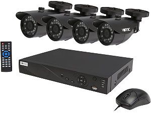 Vonnic DK4 CVI4404 4 Channel HDCVI 720P Real Time Recording DVR System with 4 x HDCVI 720P Day/Night Outdoor Cameras (HDD not Included)