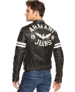 Armani Jeans Coat, Leather Logo Jacket   Coats & Jackets   Men   