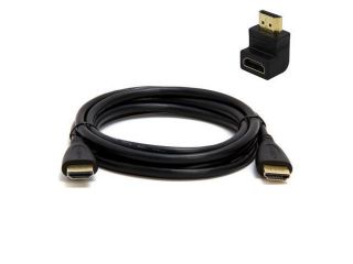 New HDMI Right Angle Adapter 270 + 6 Foot HDMI Cable for PS3 XBOX 360 Wii U HDTV