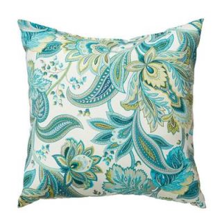 Home Decorators Collection 16 in. Valbella Teal Square Outdoor Throw Pillow 2288010630