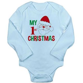  Newborn Baby My 1st Christmas Santa Long Sleeve Bodysuit