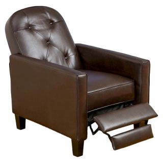 Johnstown Tufted Brown Leather Recliner   Brown   Christopher Knight