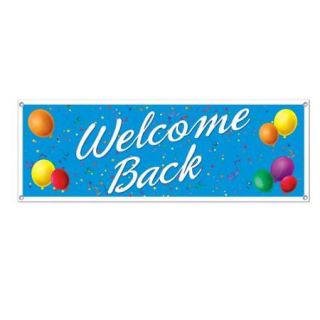 Club Pack of 12 Fun, Festive and Exciting Colorful Welcome Back Sign Banners 60"