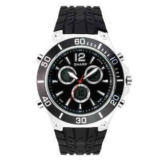 Sharp  Mens Calendar Date Chronograph Watch w/Multi Display Dial and