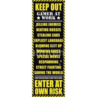 Keep Out Gamer At Work   Door Poster Print (62 X 21)