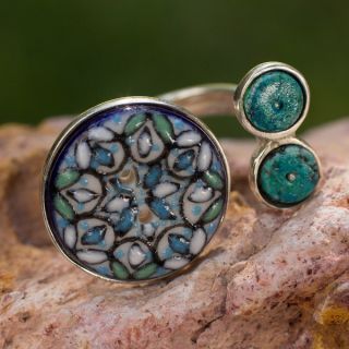 Handcrafted Sterling Silver Always Azure Turquoise Cocktail Ring