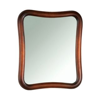 Vintage Fancy Solid Wood Framed Bathroom Mirror in Colonial Cherry by