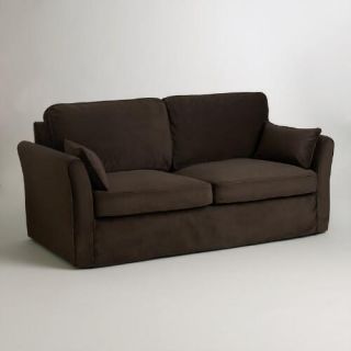 Chocolate Brown Velvet Loose Fit Luxe Sofa Slipcover
