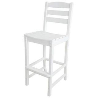 POLYWOOD La Casa Cafe White Patio Bar Side Chair TD102WH