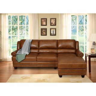 ABBYSON LIVING Glendale Premium Top grain Leather Sectional Sofa