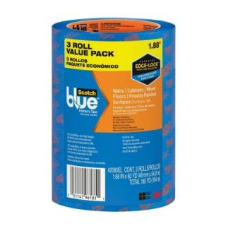 3M ScotchBlue 1.88 in. x 60 yds. Delicate Surface Painter's Tape with Edge Lock (3 Pack) (Case of 4) 2080EL 48EVP