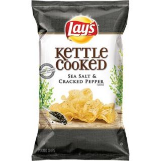 Lay's Kettle Cooked Sea Salt & Cracked Pepper Flavored Potato Chips, 8 oz