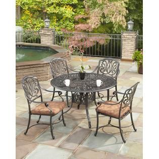 Home Styles Floral Blossom 5 PC Dining Set with Arm Chairs   Outdoor