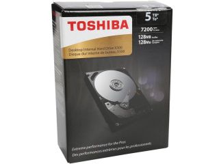 TOSHIBA X300 HDWE150XZSTA 5TB 7200 RPM 128MB Cache SATA 6.0Gb/s 3.5" Desktop Internal Hard Drive Retail Kit