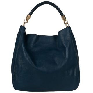 Yves Saint Laurent Large Roady Navy Leather Hobo Bag  