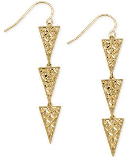 Triple Triangle Drop Earrings in 14k Gold   Earrings   Jewelry