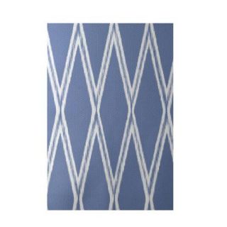 e by design Gate Keeper Geometric Print Blue Indoor/Outdoor Area Rug