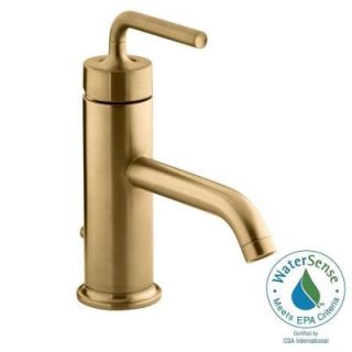 KOHLER Purist 1 Hole Single Handle Low Arc Bathroom Vesesl Sink Faucet in Vibrant Moderne Brushed Gold K 14402 4A BGD