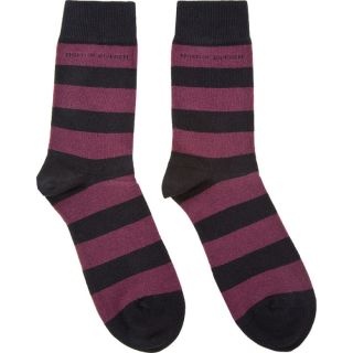 Tiger of Sweden Black & Burgundy Stripe Aberlardo Socks
