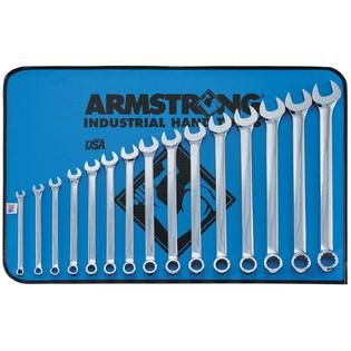 Armstrong 15 pc. 12 pt. Full Polish Long Combination Wrench Set in