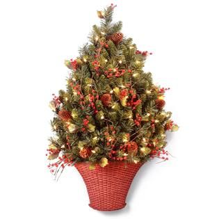 National Tree Company 3 ft. Classical Collection Half Tree with Clear