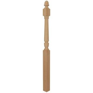 Stair Parts 3030 62 in. x 3 1/2 in. Unfinished Red Oak Newel Post 3030R 062 UN0NL