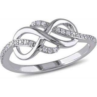 Miabella 1/7 Carat Diamond 10kt White Gold Infinity Ring