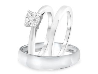1/5 CT. T.W. Diamond Ladies Engagement Ring, Wedding Band, Men's Wedding Band