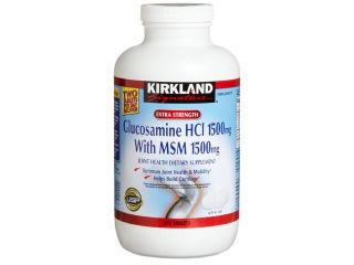 Kirkland Signature Extra Strength Glucosamine HCI 1500mg, With MSM 1500 mg, 375 Count Tablets
