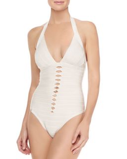 Herve Leger Michelli Cutout Front Bandage Swimsuit