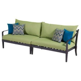 RST Brands Astoria 2 Piece Patio Sofa with Ginkgo Green Cushions OP ALSOF AST GNK K