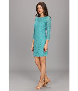 Adrianna Papell L/S Lace Dress Jade