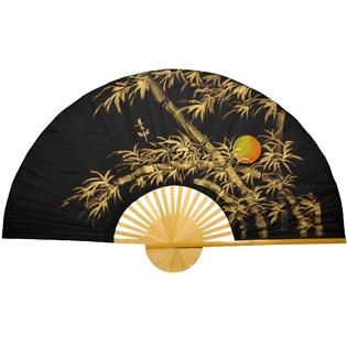 Oriental Furniture Bamboo Moon Wall Fan   (Size 40W x 24H)   Home