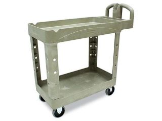 Rubbermaid Commercial 450088BG Heavy Duty Utility Cart, 2 Shelf, 17 7/8w x 39 1/4d x 33 1/4h, Beige