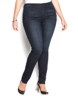 INC International Concepts Plus Size Slim Tech Fit Skinny Jeans, Dark
