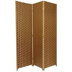 ft. Tall Woven Fiber Room Divider   Two Tone Brown (China