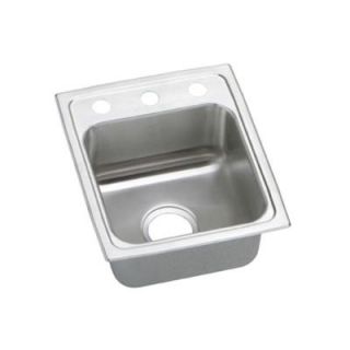Elkay Pacemaker Top Mount Stainless Steel 15 in. 3 Hole Single Bowl Kitchen Sink PSR15173